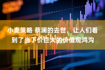 小麦策略 蔡澜的去世，让人们看到了当下价巨大的价值观鸿沟